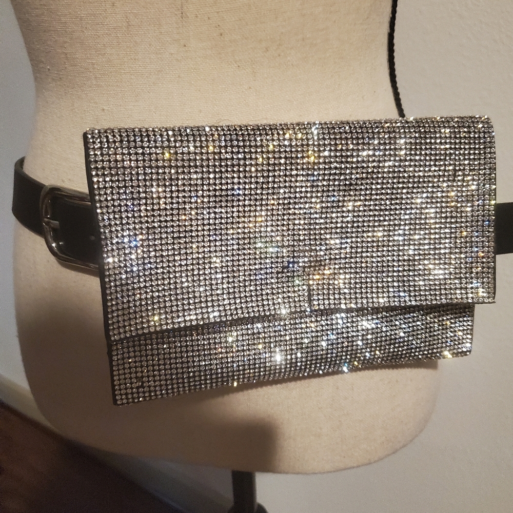 Rhinestone envelope beltbag